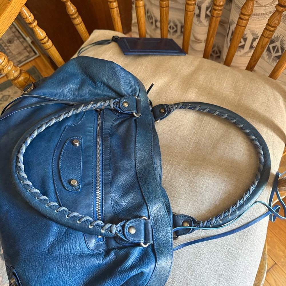 BALENCIAGA 2004 Dark Turquoise Purse (Moto City), Rare Color/HTF - Picture 7 of 16